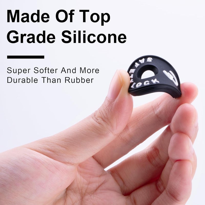 BestSounds Guitar Strap Blocks, 6PCS Premium Silicone Safety Locks (B Style White) - Image 3